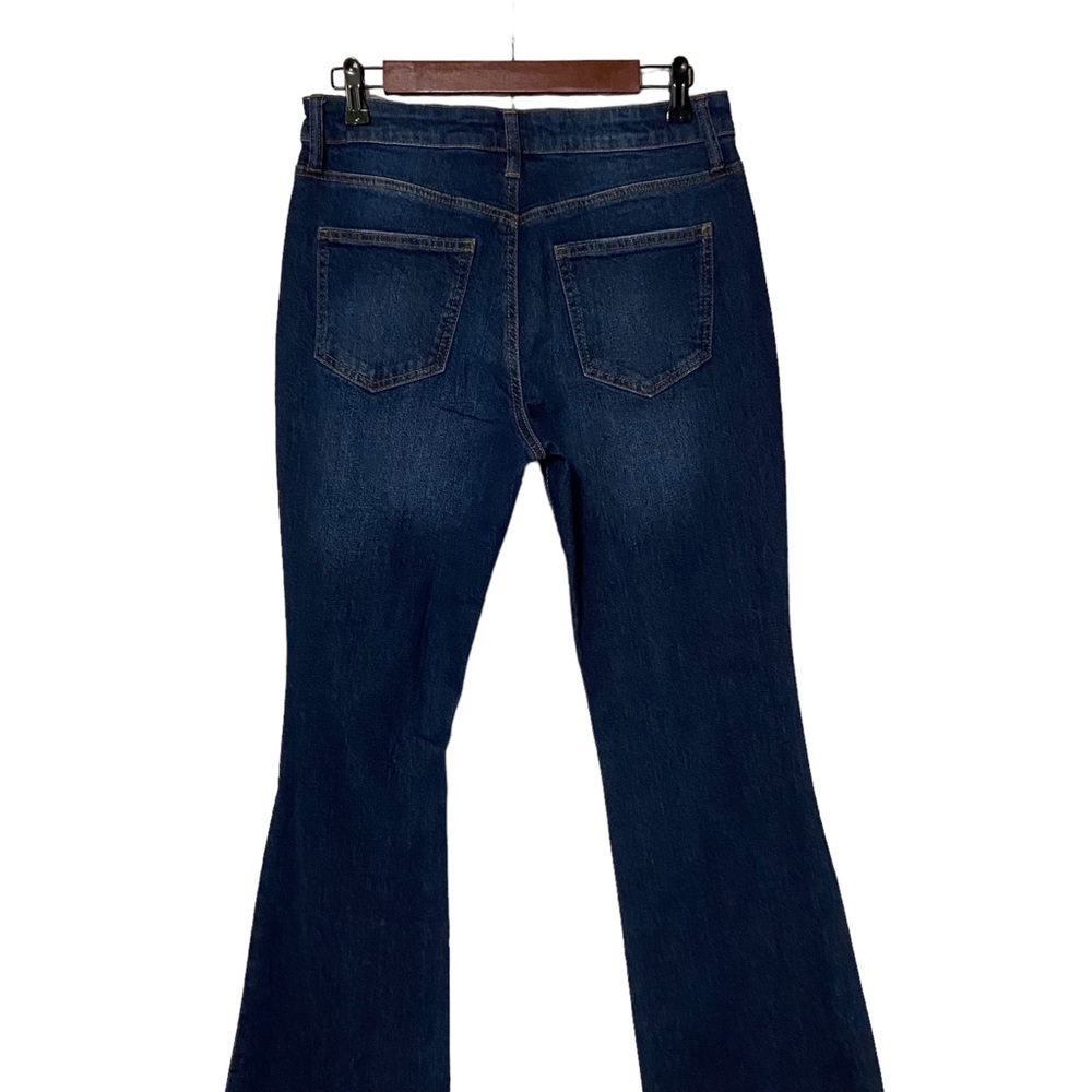 NoBo Hi Waisted Flare Distressed Jeans Blue - Picture 9 of 15